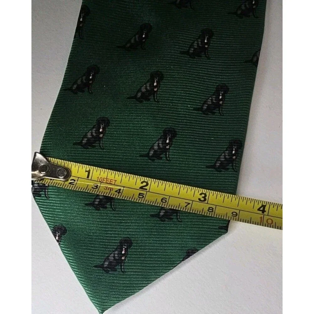 Southern Proper Black Labrador Dog Silk Tie Green Novelty Necktie Atlanta GA